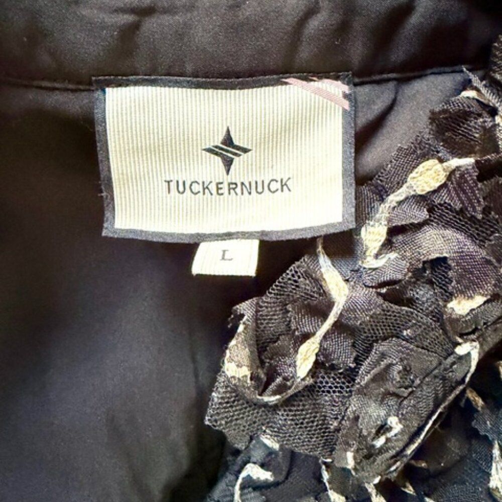 Tuckernuck Nightly Organza Black Gold Palmerston Dress Size Large - Picture 7 of 7